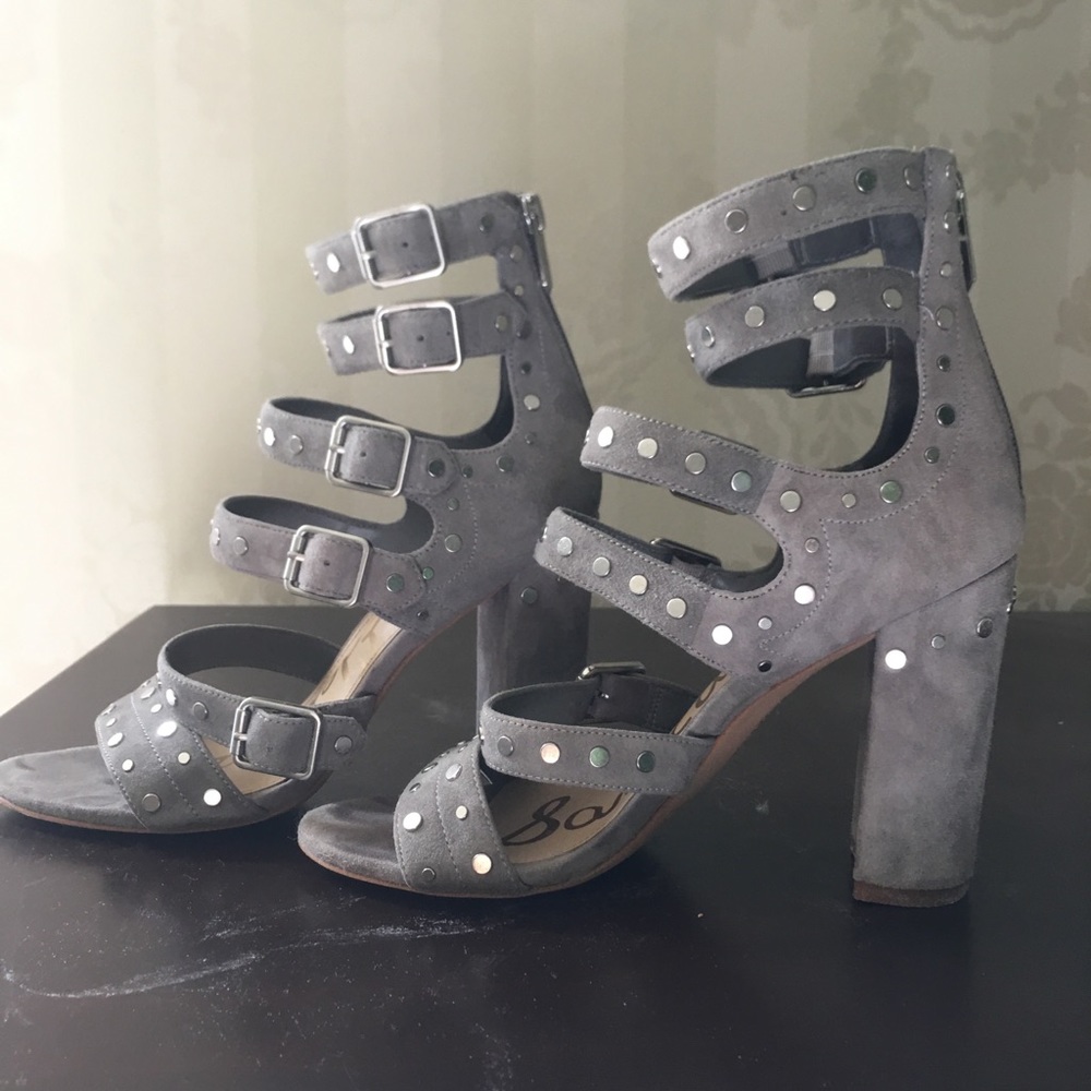 High ankle strap bootie sandals.